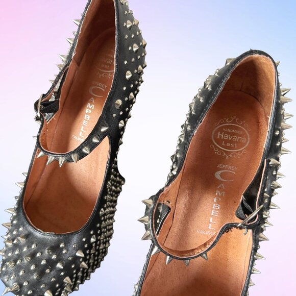 JEFFREY CAMPBELL PRICKLY SPIKE PLATFORM SHOES in BLACK - Picture 8 of 12